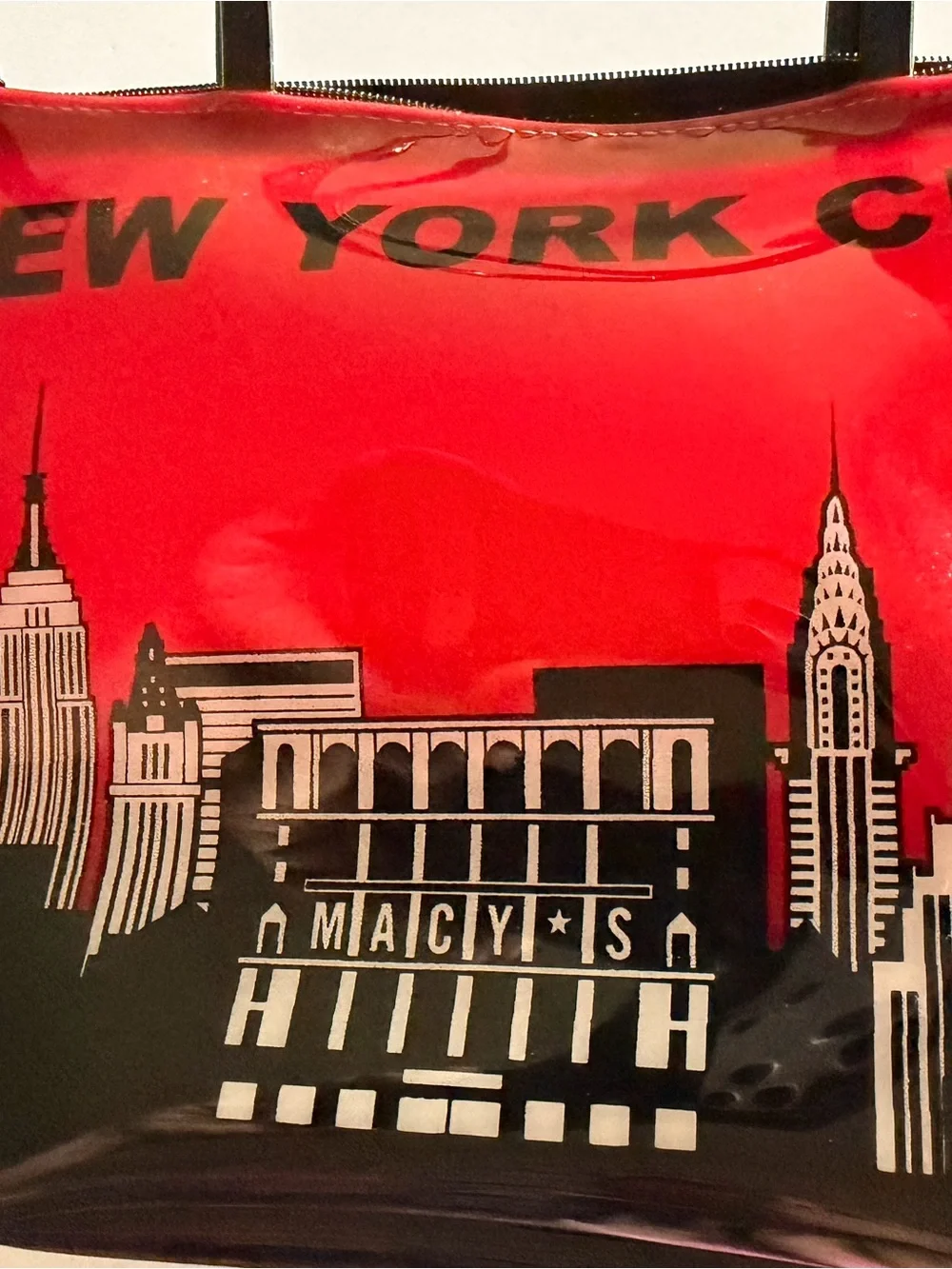 Macy’s New York City Red Tote Bag with Black Handles